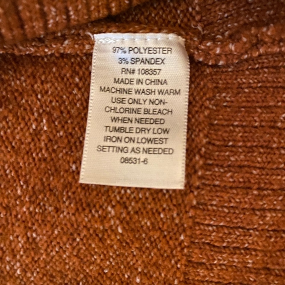 Oversized Tunic Lightweight Sweater Marled Pumpkin Spice Pull Over Casual Chic - Picture 8 of 13